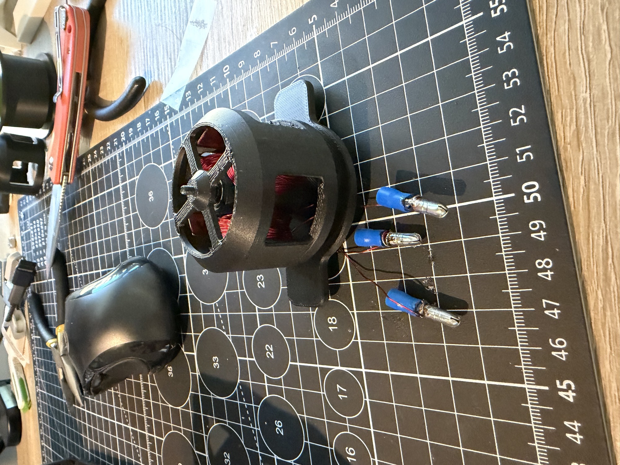 Propulsion (2026) — hand-built brushless motor Hand-built 3N4P brushless outrunner motor mounted on its printed base